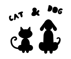 Cat and dog silhouettes