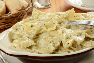 Farfalle pasta and pesto