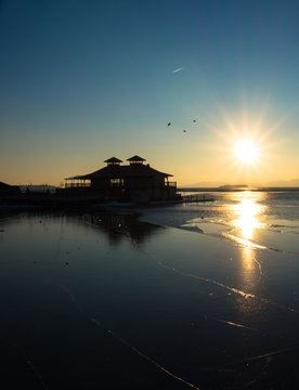 Sunset Boat House Lake Champlain