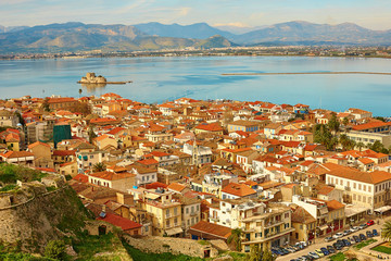 Fototapeta premium Bird's-eye view of Nafplion center