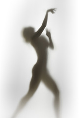 Beautiful dancing woman body silhouette