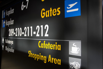 airport gates sign