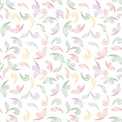 Floral pattern. Flourish leaves ornamental background