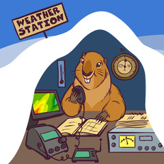 Happy Groundhog Day. Vector Illustration