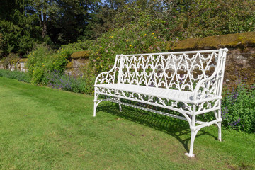 White benches in Palace Gardens