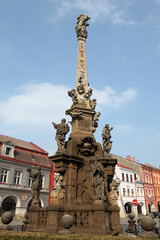 Fototapeta na wymiar Baroque plague column in Jaromer, Czech Republic.