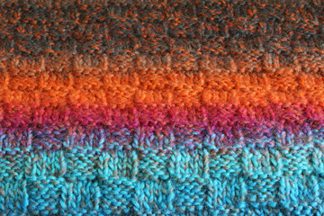 Fototapeta premium Wool texture. Fragment of wool handmade scarf.