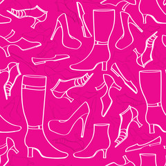 Beautiful shoes boots pattern. High heels fashion seamless texture. accessory background
