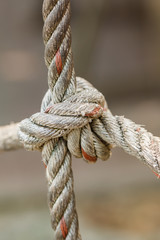 Old fishing boat rope with a Tied Knot