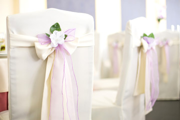 wedding banquet chairs in a restaurant