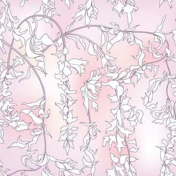 Spring Floral Seamless Patterm. Japanese Background