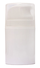 colored plastic bottles with liquid soap and shower gel.