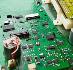 Computer PCB with electronic components