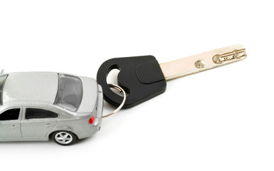 Car Keys and unknown car in blur