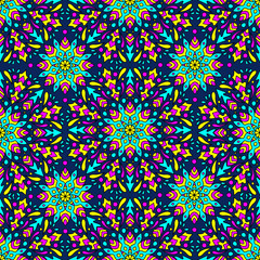 seamless pattern with colorful circular ornament