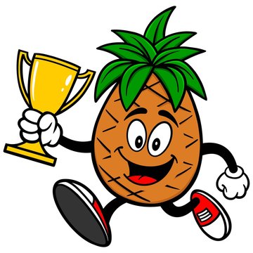 Pineapple Running with Trophy