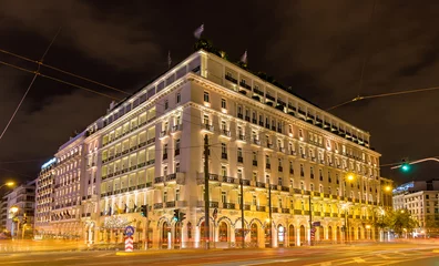 Sierkussen Building in the city center of Athens decorated for Christmas © Leonid Andronov