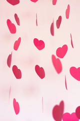Vertical background full with hearts