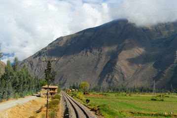 View of path between Cusco and Machu Picchu, Peru