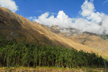 View of path between Cusco and Machu Picchu, Peru