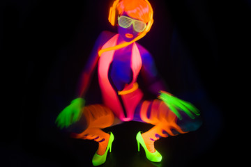 sexy neon uv glow dancer