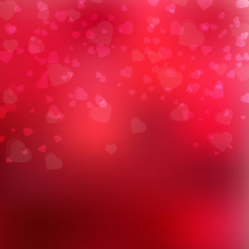 Happy Valentine's Day background with lights and hearts
