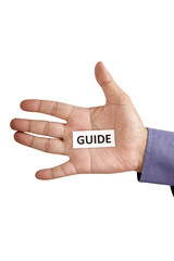Hand Holding Paper With Guide Text