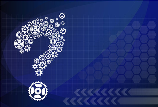 Abstract image with question mark made of gears