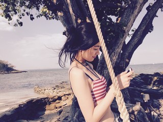 cute girl under the tree