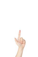 Hand gesture: Pointing up index finger