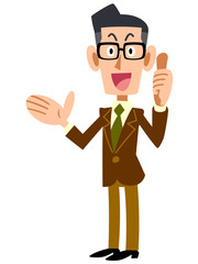 良い物を紹介する男性