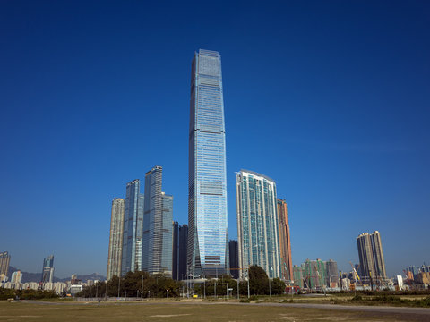 香港西九龍の高層ビル街