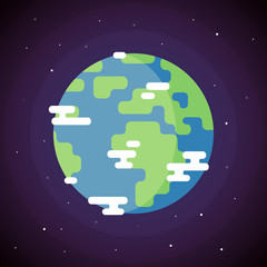 Planet Earth Icon. Vector Flat Illustration