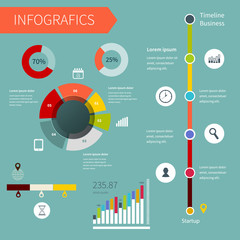 Modern infographics set. Timeline Infographic business with
