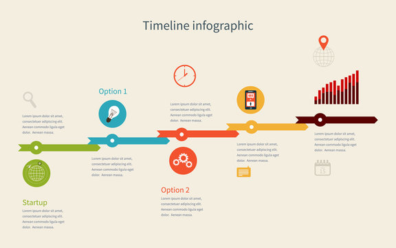 Timeline Infographic business with diagrams