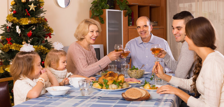 Christmas celebration in the bosom of family