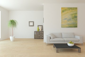 white 3d interior design