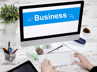 digital generated business office working concept