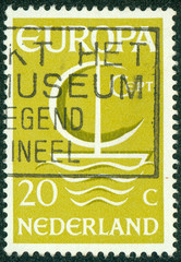 stamp printed in the Netherlands shows Europa ship