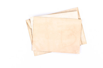 vintage envelope with yellow paper page