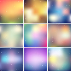 Abstract festive colorfull blurred vector backgrounds pack