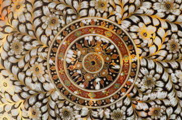 Details of Thai painting decorated on Thai porcelain