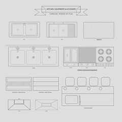Kitchen Equipment and Accessory Furniture Outline Icon