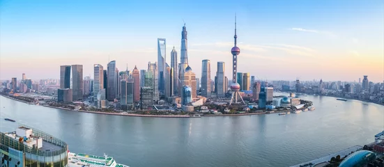 Deurstickers Shanghai shanghai skyline panoramisch uitzicht