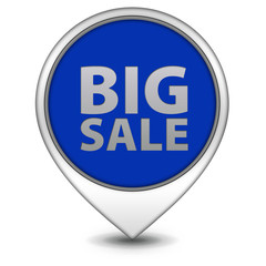 Big sale pointer icon on white background