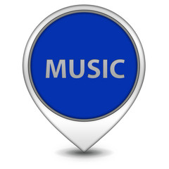 music pointer icon on white background