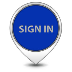 sign in pointer icon on white background