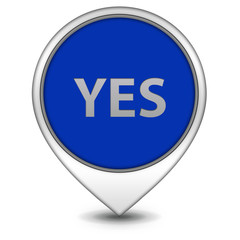 yes pointer icon on white background