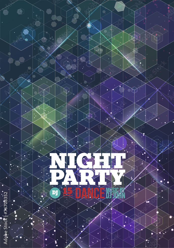 Sticker night party vector