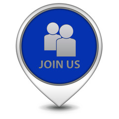 Join us pointer icon on white background
